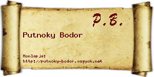 Putnoky Bodor névjegykártya